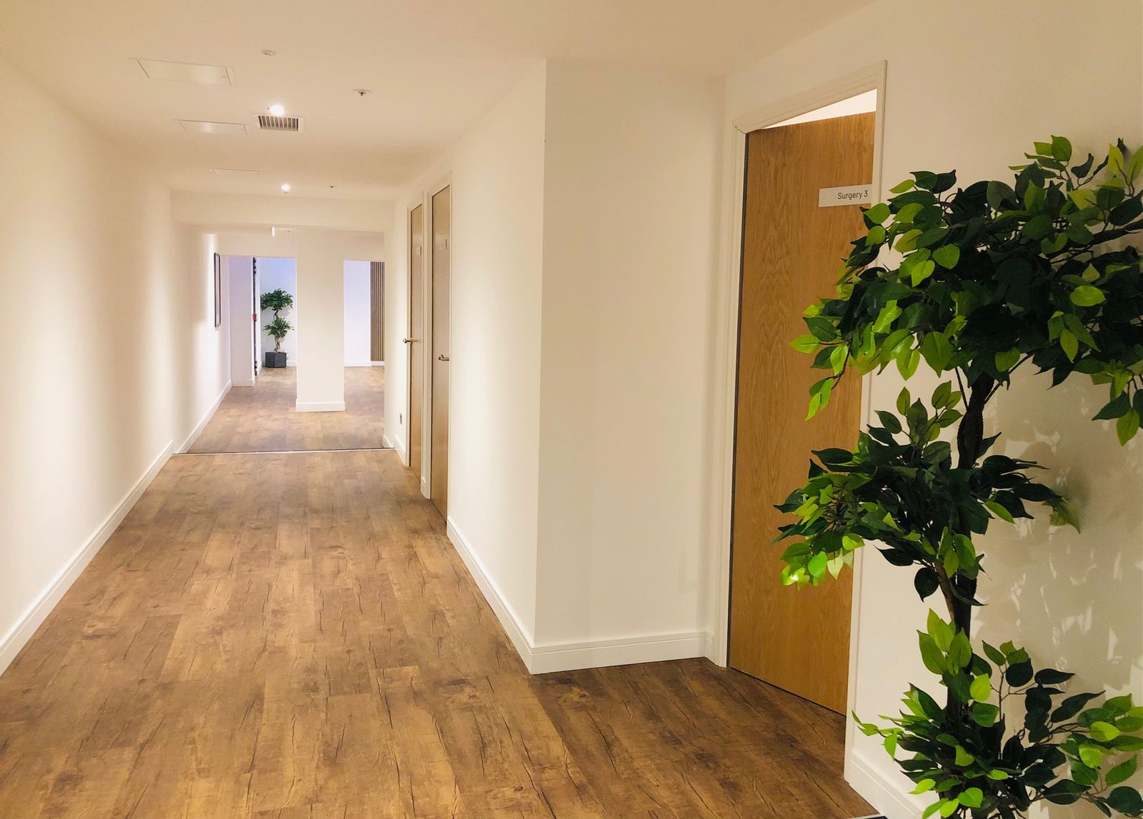 Corridor leading to treatment surgeries